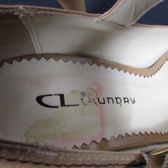 CL By Laundry Womens Peep Toe Mary Jane Heels 6.5 Tan - Picture 7 of 7